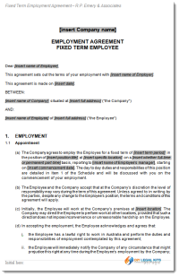 employment term fixed sample contract samples agreement excerpt document enlarge click rpemery