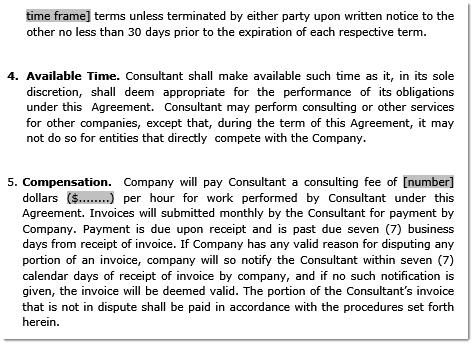 COmpany COnultants Agreement Sample page 2