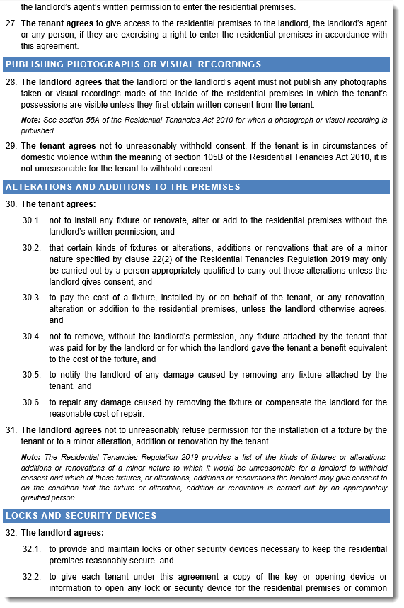 NSW Residential Tenancy agreement sample page 3